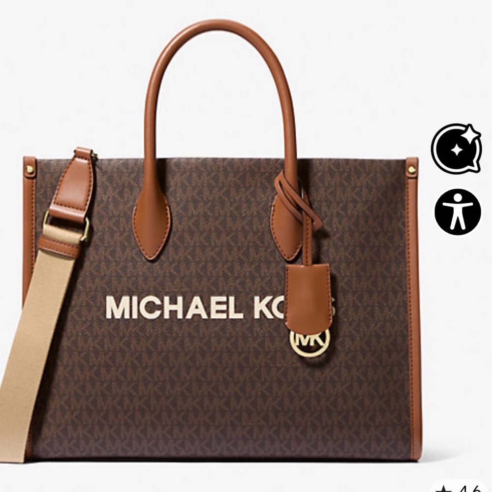 Michael Kors Brown and Tan Crossbody Bag